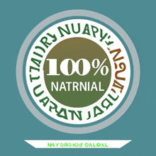 a logo that says 100 % natrnial on a blue background