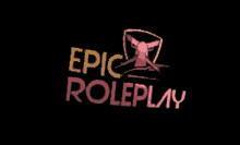 a logo for epic roleplay with a shield and guns on a black background