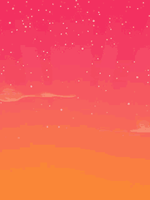 a cartoon illustration of a sunset sky with stars and clouds .