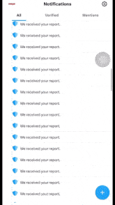 a screenshot of a notification app that says " we received your report "