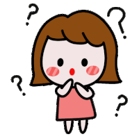 a girl is surrounded by question marks and has her hands on her face