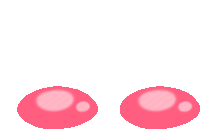 two pink circles on a white background that look like eyes