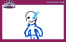 a drawing of sans with garticphone.com in the corner