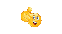 a yellow smiley face giving a thumbs up