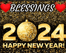 a poster that says blessings 2024 and happy new year