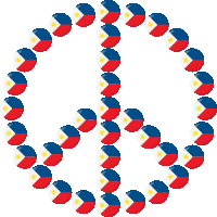 a peace sign made out of the philippines flags