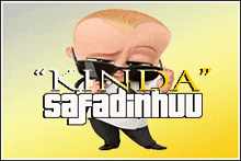 a picture of a baby wearing sunglasses with the words " kinda safadinhou " below him