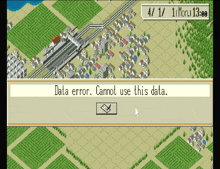 a screenshot of a video game that says data error