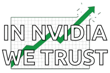 a logo that says in nvidia we trust with a green arrow