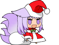 a cartoon of a girl wearing a santa hat