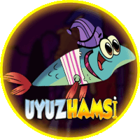 a cartoon of a fish with the words uyuzhamsi written below it