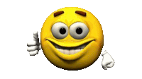 a yellow smiley face is giving a thumbs up sign