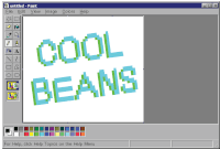 a computer screen with the words cool beans written on it