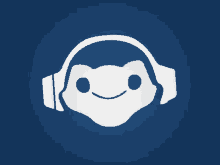 a cartoon character wearing headphones with a smile on his face