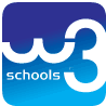 the logo for w3 schools is a blue square with a white swirl on it .