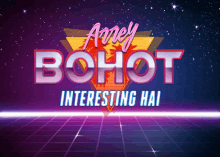 an advertisement for anney bohot interesting hai with a purple background