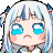 a pixel art of a girl with blue eyes and a sad face .