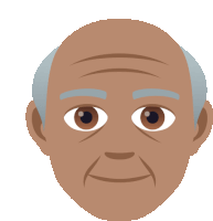 a cartoon illustration of an elderly man with gray hair