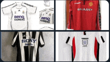 a collage of soccer jerseys with one that says sony on it