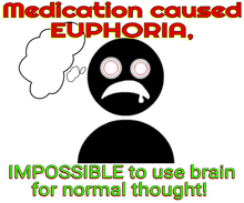 a poster that says medication caused euphoria on it