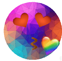 a colorful circle with hearts on it and a rainbow heart