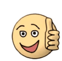 a yellow smiley face is giving a thumbs up sign .