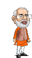 a cartoon of a man with glasses and an orange vest