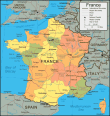 a map of france shows the bay of biscay in the middle