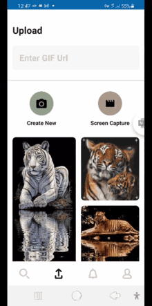 a screenshot of an app that allows you to upload a gif