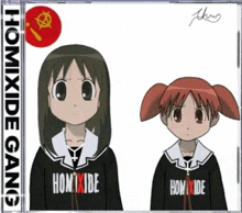 a cd cover for homicide gang shows two anime girls