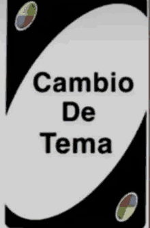 a uno card that says cambio de tema