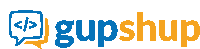 a blue and orange logo for gupshub