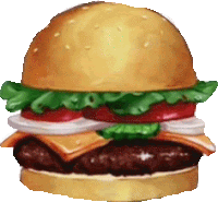 a hamburger with lettuce tomatoes onions and cheese on a white background