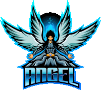 a logo for a sports team called angel with a man with wings