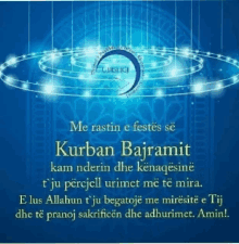 a blue poster with the words kurban bajramit in white letters