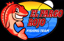 a logo for el pargo rojo fishing team with a fish