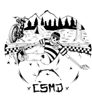 a black and white drawing of a skeleton with the word csmd below