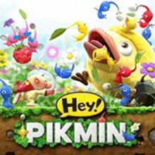 a poster for a video game called pikmin