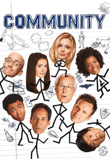 a poster for a tv show called community with stick figures instead of faces