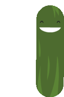 a green cucumber with a smiling face on it