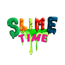 the word slime time is written in a colorful font