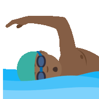 a man is swimming in a pool wearing goggles and a cap