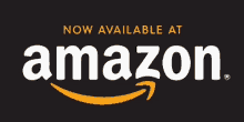 a logo for amazon that says now available at