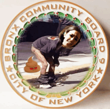 a coin with a picture of a woman and the words community board on it