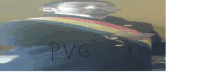 a blurry picture of a man with the word pvg written on the bottom right