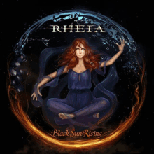 rheia black sun rising album cover showing a woman in a purple dress