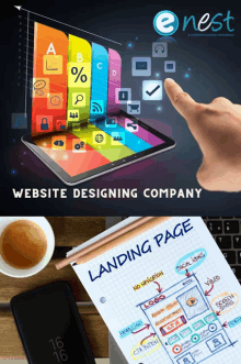 an ad for a website designing company with a landing page