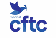 a logo for syndicat cftc with a blue bird on it