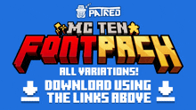 a blue sign that says paired mc ten font pack