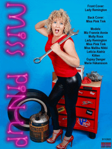 a woman holding a wrench is on the cover of miss pin up